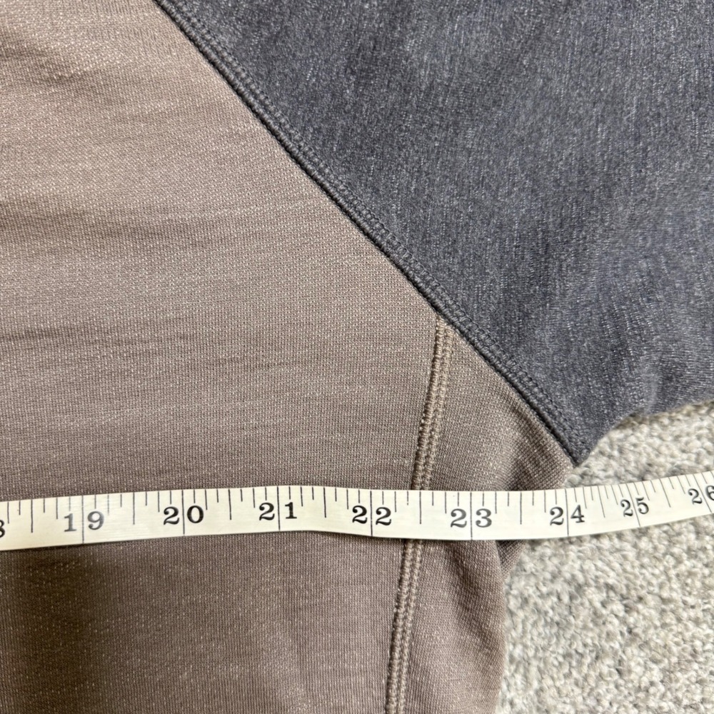 Lululemon Mens Raglan Crewneck Sweatshirt Brown Grey Side Zips XL - Picture 8 of 9